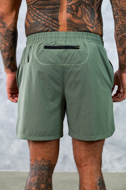 Olive Green Flex Shorts