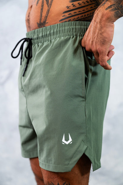 Olive Green Flex Shorts